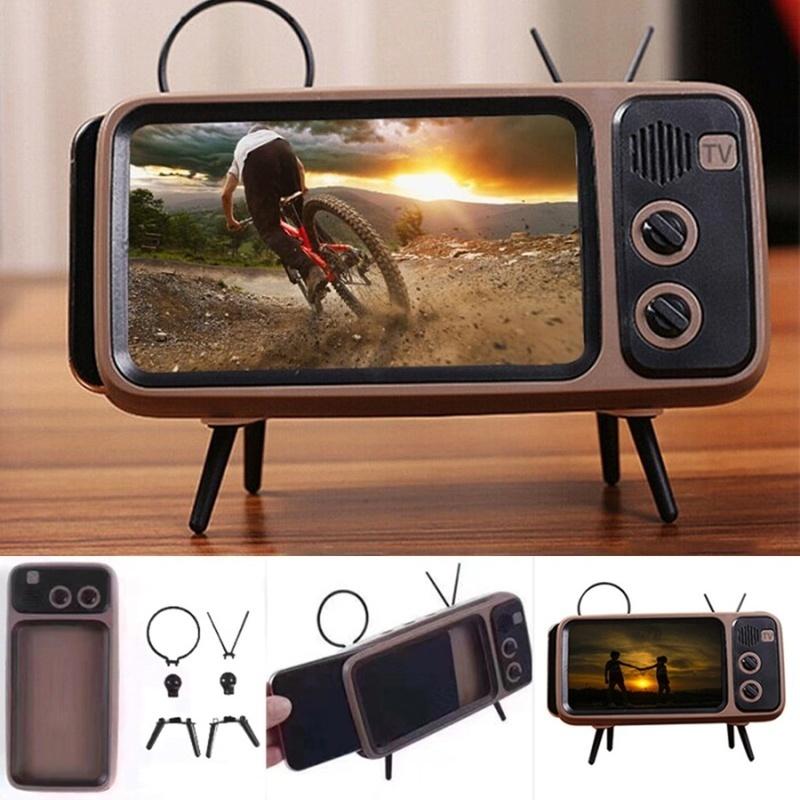 Retro Bluetooth TV Speaker With Phone Holder, Turn Your Phone Into